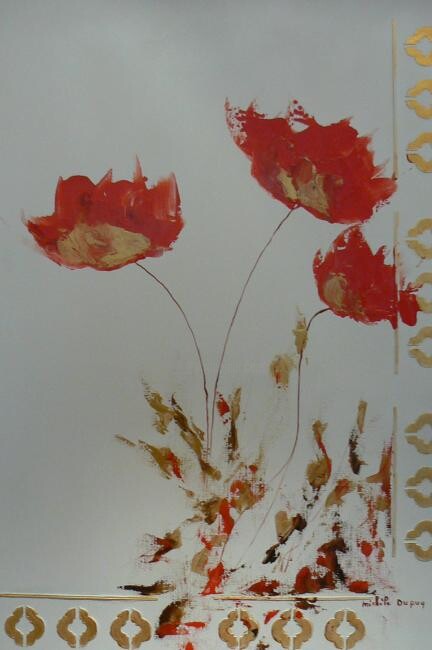 Peinture intitulée "fleurs romantiques…" par Michele Dupuy, Œuvre d'art originale