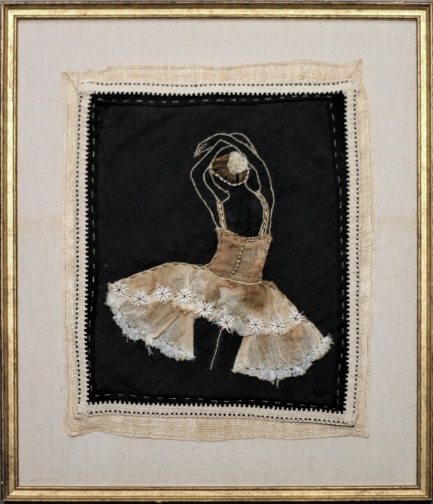 Art textile intitulée "AUBADE 1" par Michèle Duvillet, Œuvre d'art originale, Fil Monté sur Carton