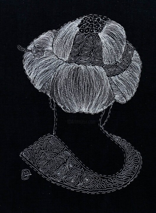 Art textile intitulée "MEKO Longévité" par Michèle Duvillet, Œuvre d'art originale, Fil Monté sur Carton