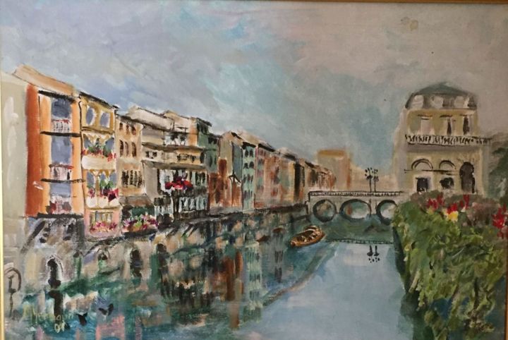 Painting titled "Albi" by Michèle Gerbaud, Original Artwork, Acrylic