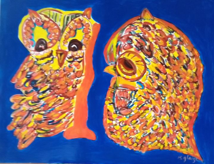 Painting titled "RENCONTRE" by Michele Glaize, Original Artwork, Acrylic