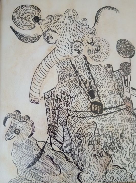 Pintura titulada "Monsieur clement" por Michele Glaize, Obra de arte original, Tinta Montado en Bastidor de camilla de madera