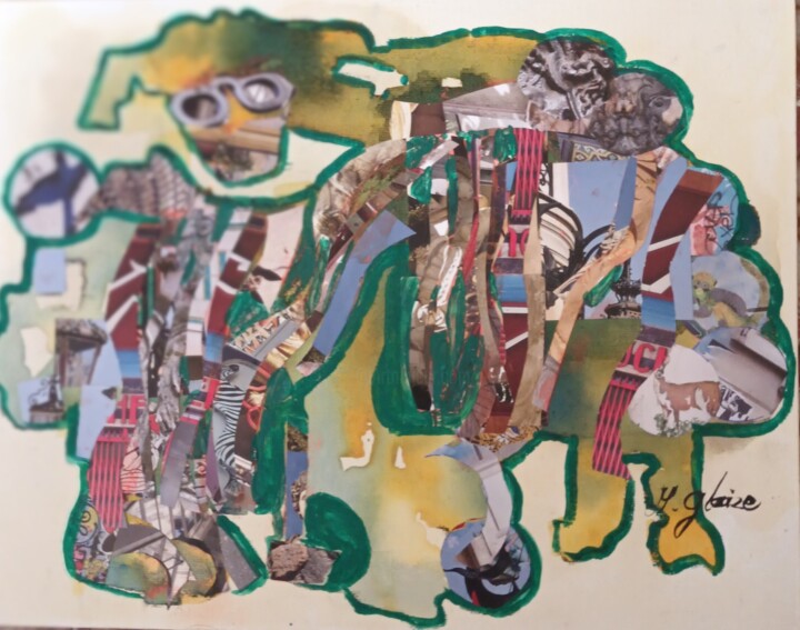 Collages intitulée "Transformation du c…" par Michele Glaize, Œuvre d'art originale, Collages Monté sur Carton