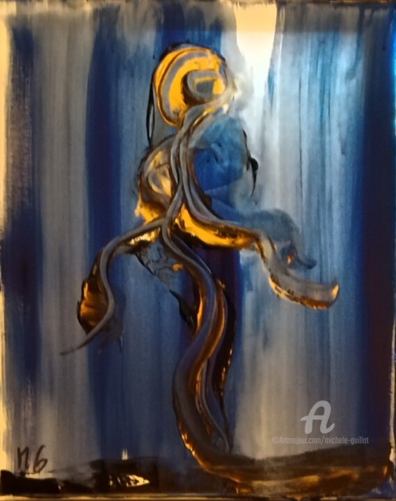 Painting titled "GITANE / GYPSY" by Michele Guillot, Original Artwork, Acrylic Mounted on Wood Stretcher frame