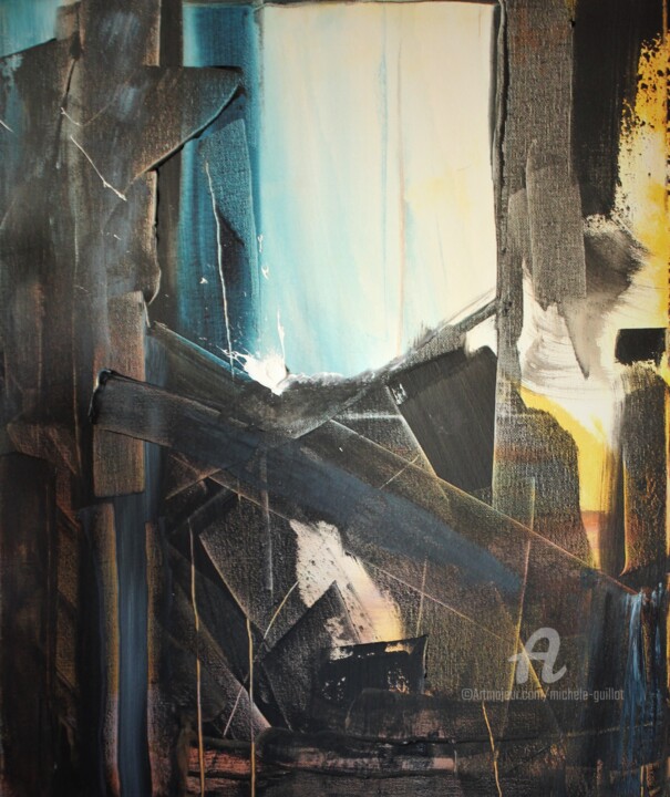 Картина под названием "AU-DELÀ / BEYOND" - Michele Guillot, Подлинное произведение искусства, Акрил Установлен на Деревянная…