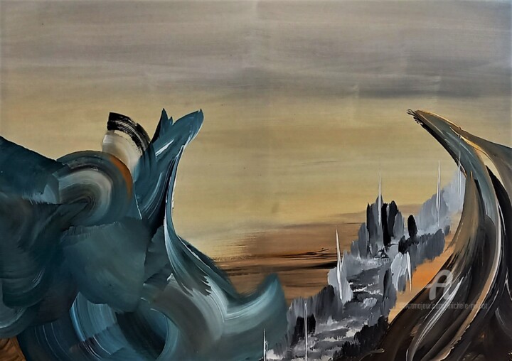 Pintura titulada "TERRA INCOGNITA" por Michele Guillot, Obra de arte original, Acrílico Montado en Bastidor de camilla de ma…