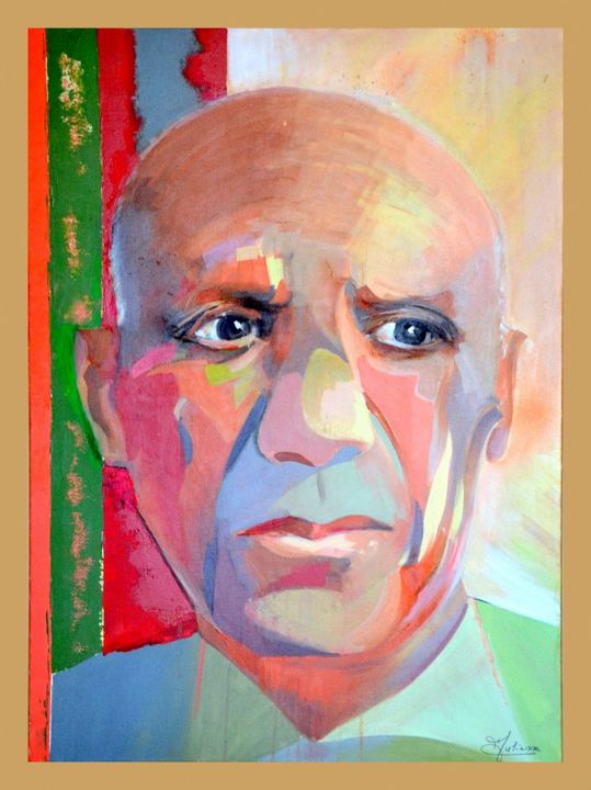 Peinture intitulée "PABLO PICASSO" par Michèle Julienne, Œuvre d'art originale,