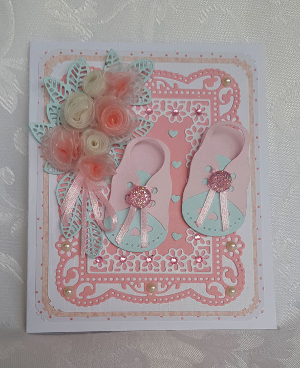 Carte Sandales Bebe Fille Artisanat Par Michele Lemarechal Artmajeur