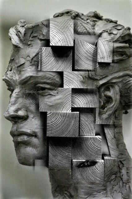 Digitale Kunst mit dem Titel "Testa di legno" von Michele Loguercio, Original-Kunstwerk