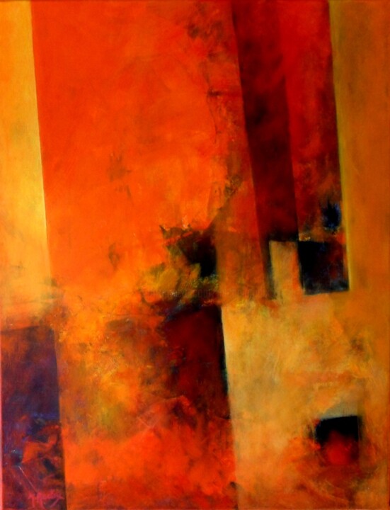 Painting titled "Errance n°2" by Michèle Radix, Original Artwork, Acrylic