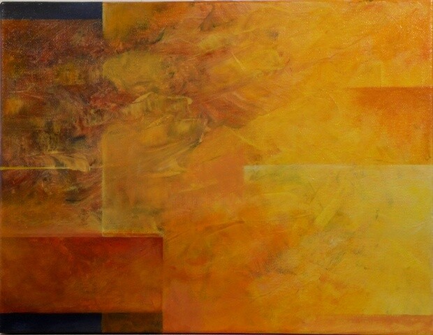 Painting titled "Séquence 7" by Michèle Radix, Original Artwork, Oil