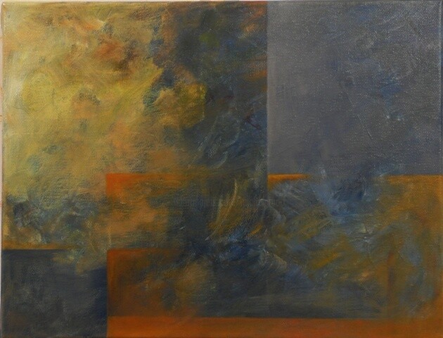 Painting titled "Séquence 11" by Michèle Radix, Original Artwork, Oil