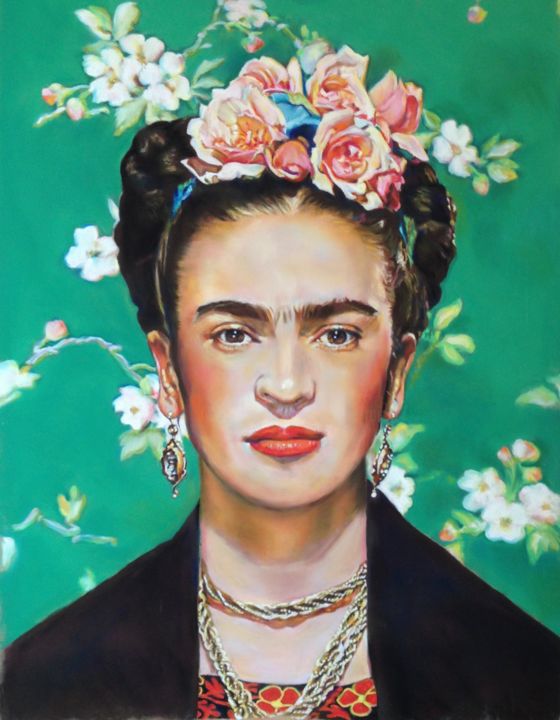 Peinture intitulée "Frida" par Michèle Rais, Œuvre d'art originale, Pastel