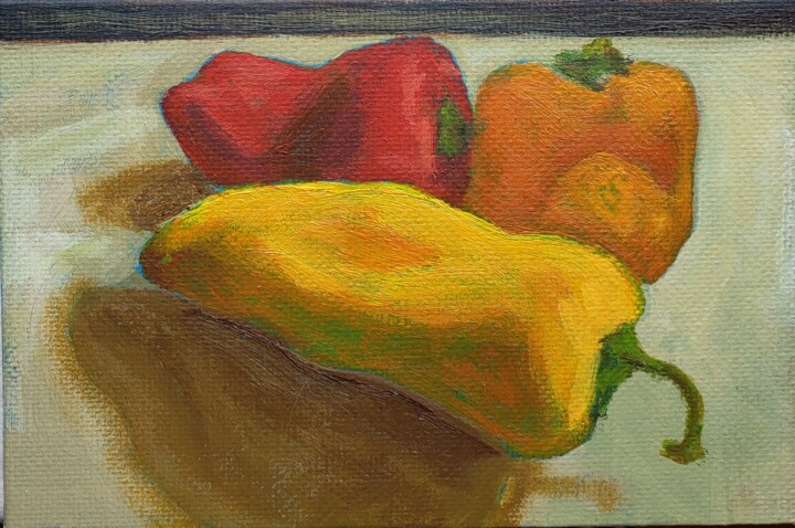 Painting titled "Peppers" by Michele Rene, Original Artwork, Acrylic