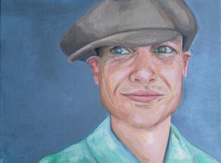 Painting titled "Bobby with Cap" by Michele Rene, Original Artwork, Acrylic