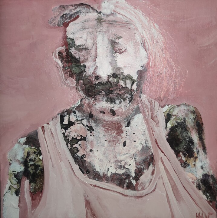 Peinture intitulée "La Vie en rose 1212…" par Michèle Vaucelle, Œuvre d'art originale, Huile