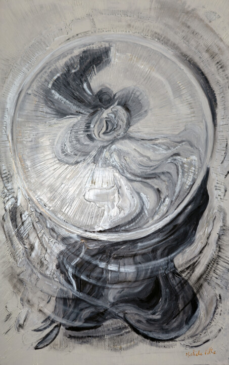Peinture intitulée "Double Jeu" par Michèle Ville, Œuvre d'art originale, Huile Monté sur Châssis en bois