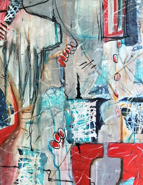 Peinture intitulée "Aquarius" par Michèle Castonguay, Œuvre d'art originale, Acrylique Monté sur Châssis