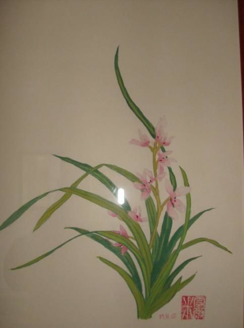 Ζωγραφική με τίτλο "ORCHIDEE" από Michèle Giovagnoni, Αυθεντικά έργα τέχνης