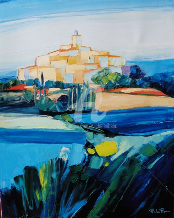 Painting titled "Provence" by Michèle Ribeiro, Original Artwork, Oil