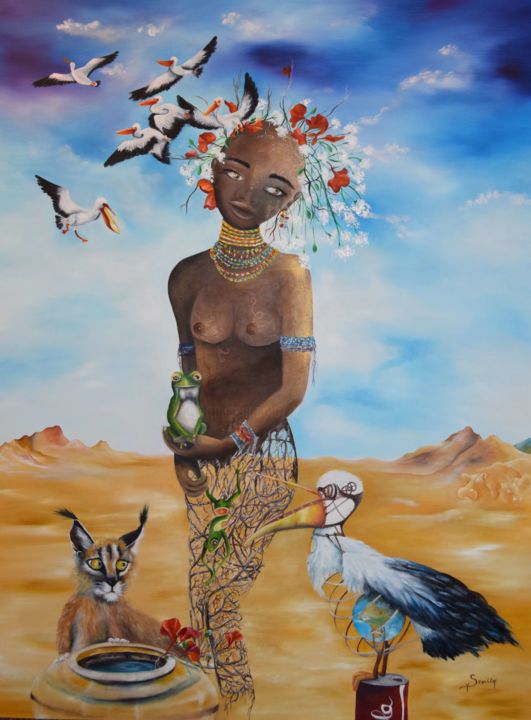 Painting titled "Africa.jpg" by Michele Sevilla, Original Artwork, Oil