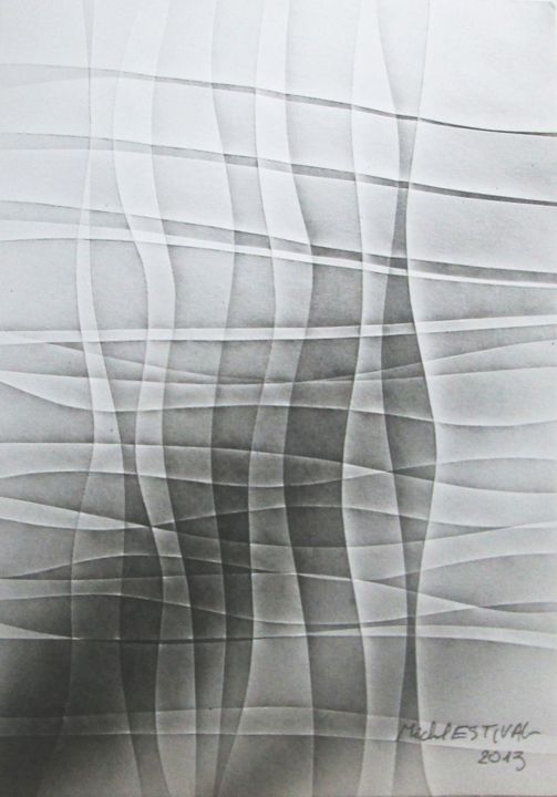 Malerei mit dem Titel "Black and white" von Michel Estival, Original-Kunstwerk, Sprühfarbe