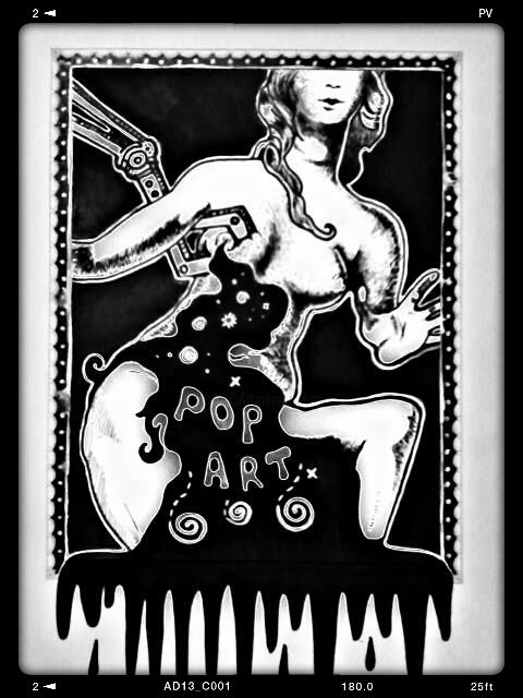Drawing titled "pop art" by Michele Stradi, Original Artwork, Marker