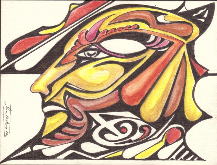 Картина под названием "ATTESA" - Michele Tortorelli, Подлинное произведение искусства, Цветные карандаши