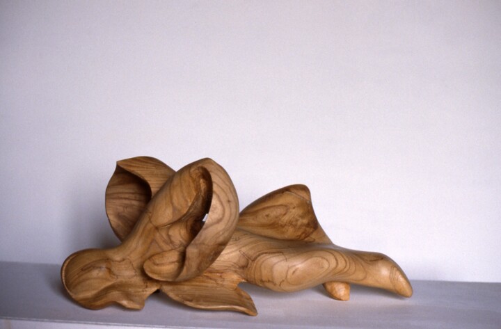 Sculpture titled "Le repos de l'Ange" by Michel Ferre, Original Artwork, Wood