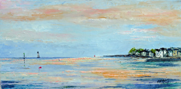 Painting titled "La perdrix à l'Ile…" by Michel Hamelin, Original Artwork, Oil