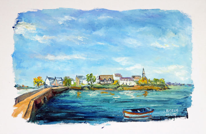 Painting titled "st-cado-4" by Michel Hamelin, Original Artwork, Oil Mounted on Wood Stretcher frame