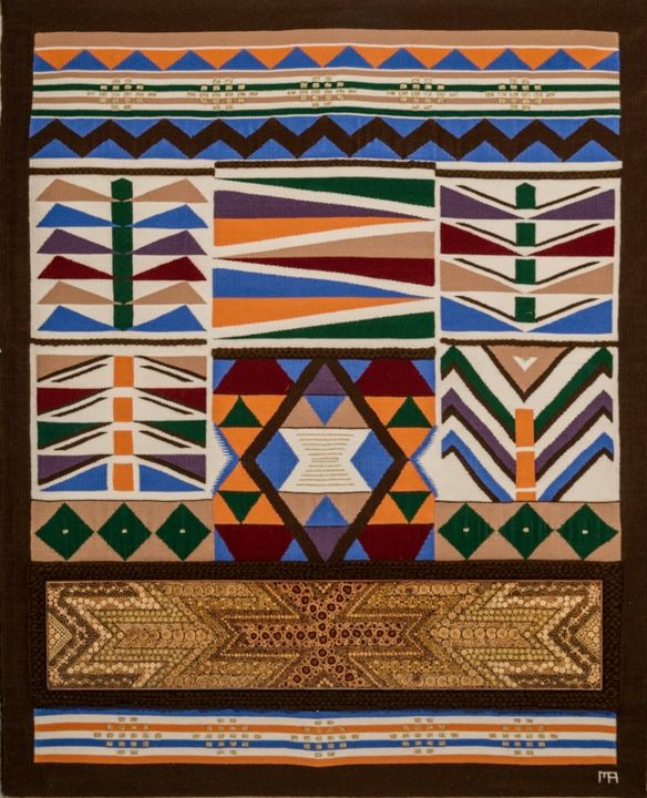 Art textile intitulée "Africa" par Micheline Aubert, Œuvre d'art originale