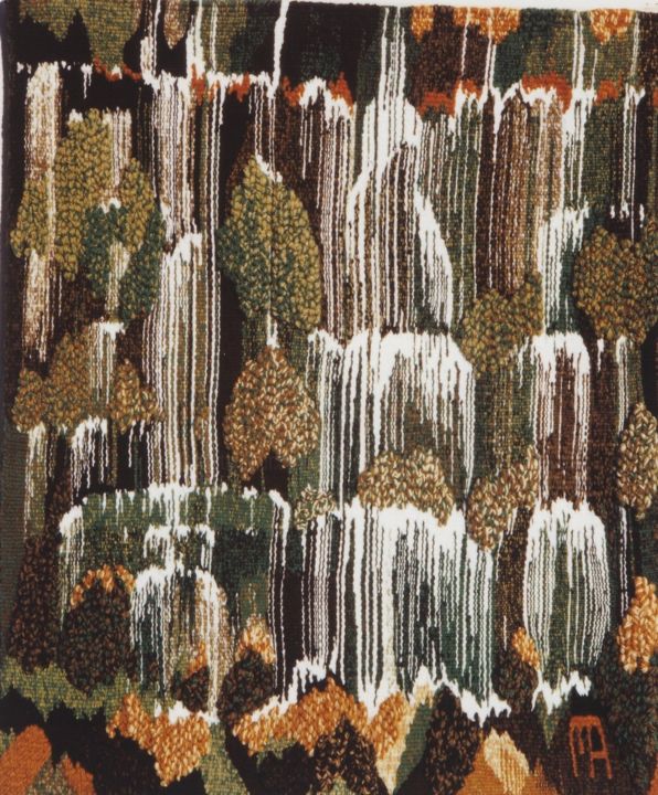 Art textile intitulée "jeux d'eau" par Micheline Aubert, Œuvre d'art originale