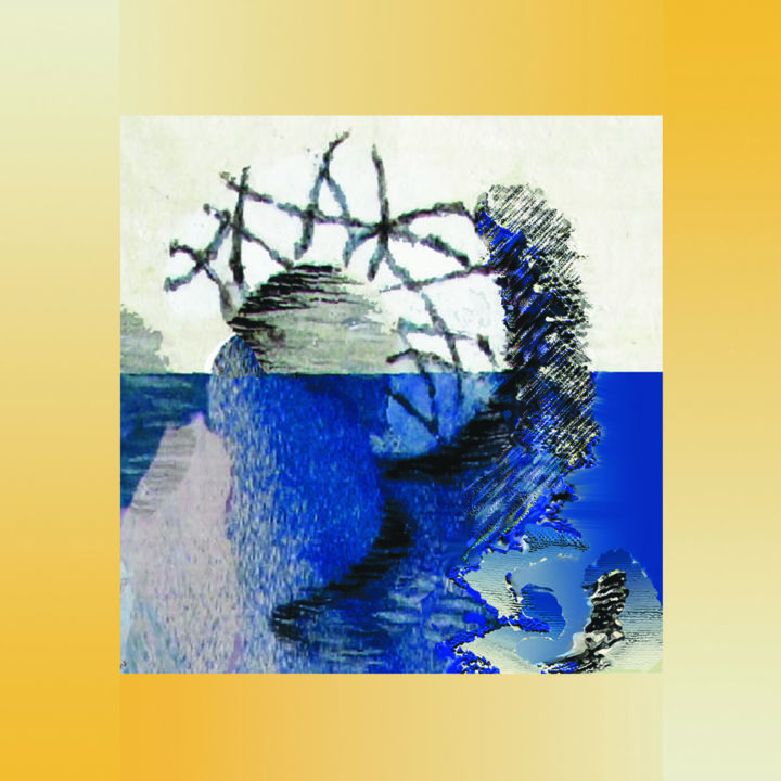 Incisioni, stampe intitolato "Sous la glace" da Micheline Couture, Opera d'arte originale, Lavoro digitale 2D