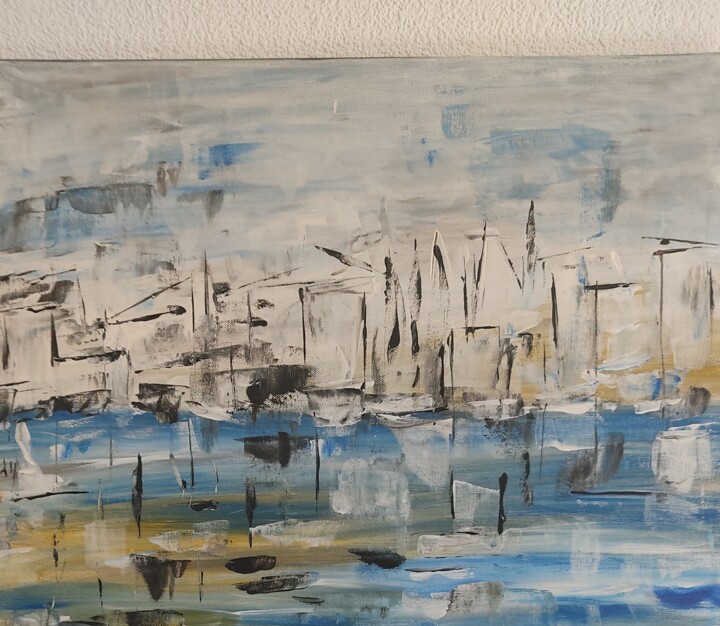Painting titled "Marina" by Micheline Husson, Original Artwork, Acrylic