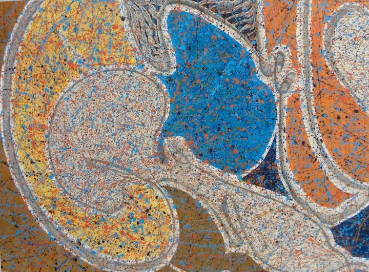 Peinture intitulée "Cent génies" par Micheline Plante, Œuvre d'art originale, Acrylique Monté sur Châssis