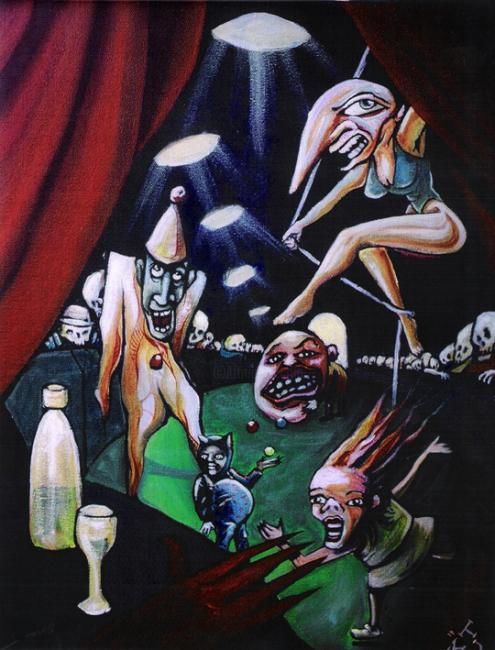 Painting titled "maniac circus I" by Ktü, Original Artwork