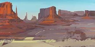 Peinture intitulée "Monument Valley - U…" par Michelle Auboiron, Œuvre d'art originale, Huile