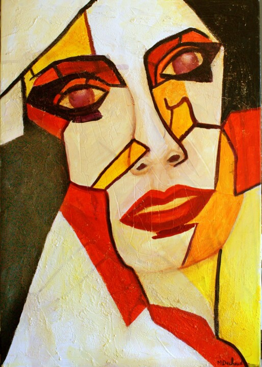 Painting titled "Femmes illusion 10" by Michelle Dechaud, Original Artwork, Acrylic