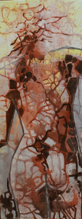 Painting titled "pas touch' fragile…" by Michelle Dechaud, Original Artwork, Acrylic