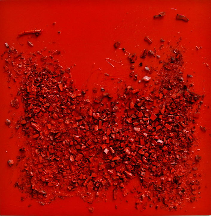 Painting titled "RED COAL" by Michelle Margary, Original Artwork, Other