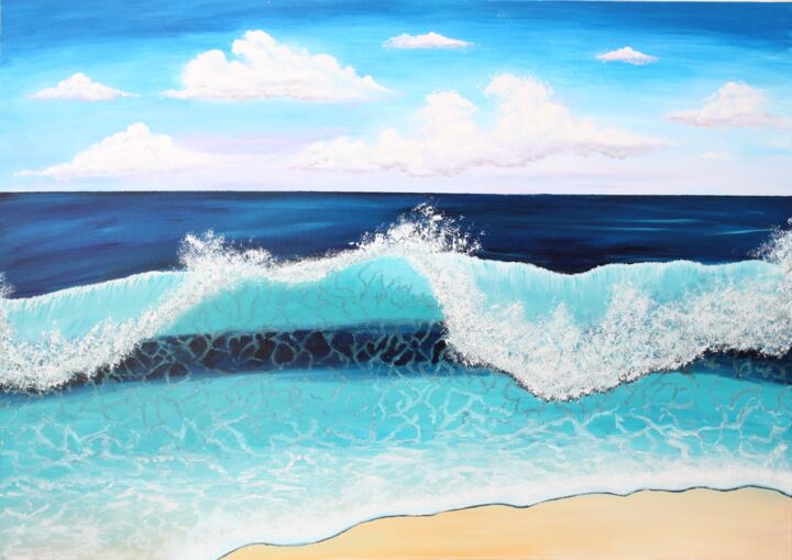 "Sea ​​breeze" başlıklı Tablo Michelle Shega tarafından, Orijinal sanat, Akrilik Ahşap panel üzerine monte edilmiş