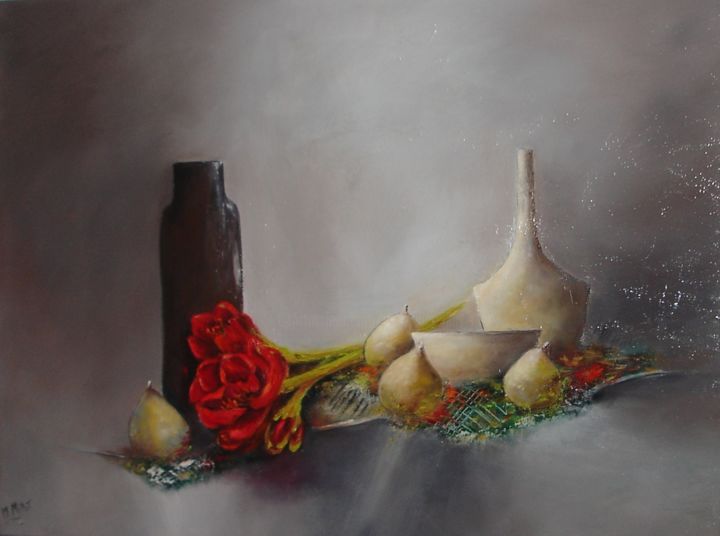 Painting titled "Sérénité" by Michelle Millot, Original Artwork, Oil