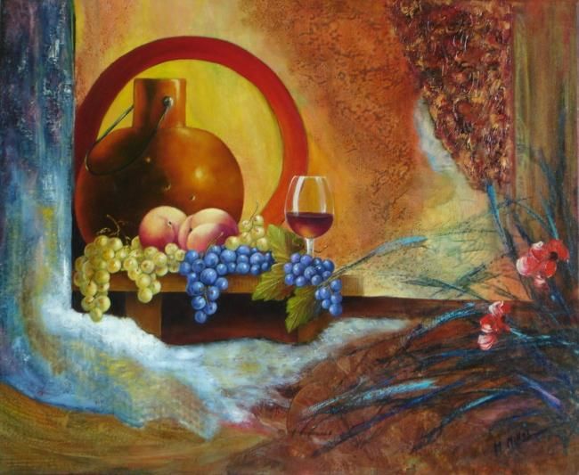 Peinture intitulée "Saveurs d'automne" par Michelle Millot, Œuvre d'art originale