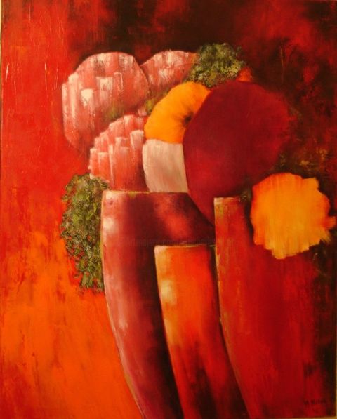 Pintura titulada "couleur-rubis.jpg" por Michelle Millot, Obra de arte original, Oleo