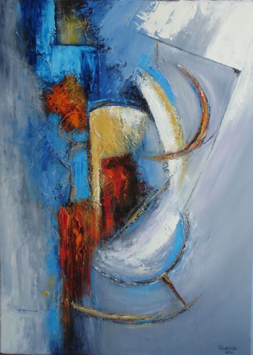 Painting titled "Déséquilibre" by Michelle Millot, Original Artwork, Oil