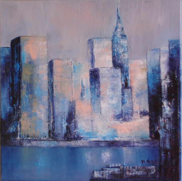 Peinture intitulée "manhattan.jpg" par Michelle Millot, Œuvre d'art originale, Huile