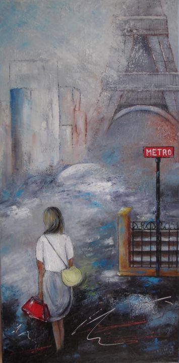 Painting titled "les-parisiennes.jpg" by Michelle Millot, Original Artwork, Oil