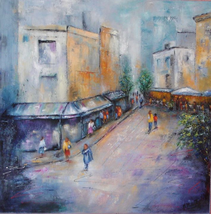 Painting titled "Lumières-épicées" by Michelle Millot, Original Artwork, Oil