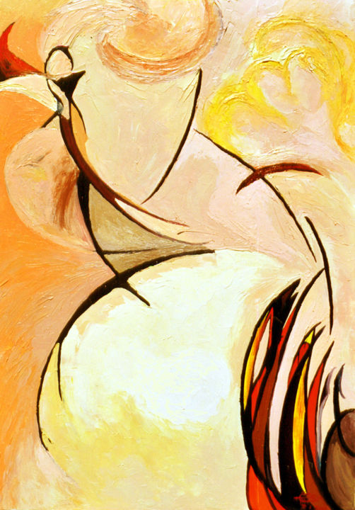 Картина под названием "Songe 1" - Michel Munier, Подлинное произведение искусства, Масло